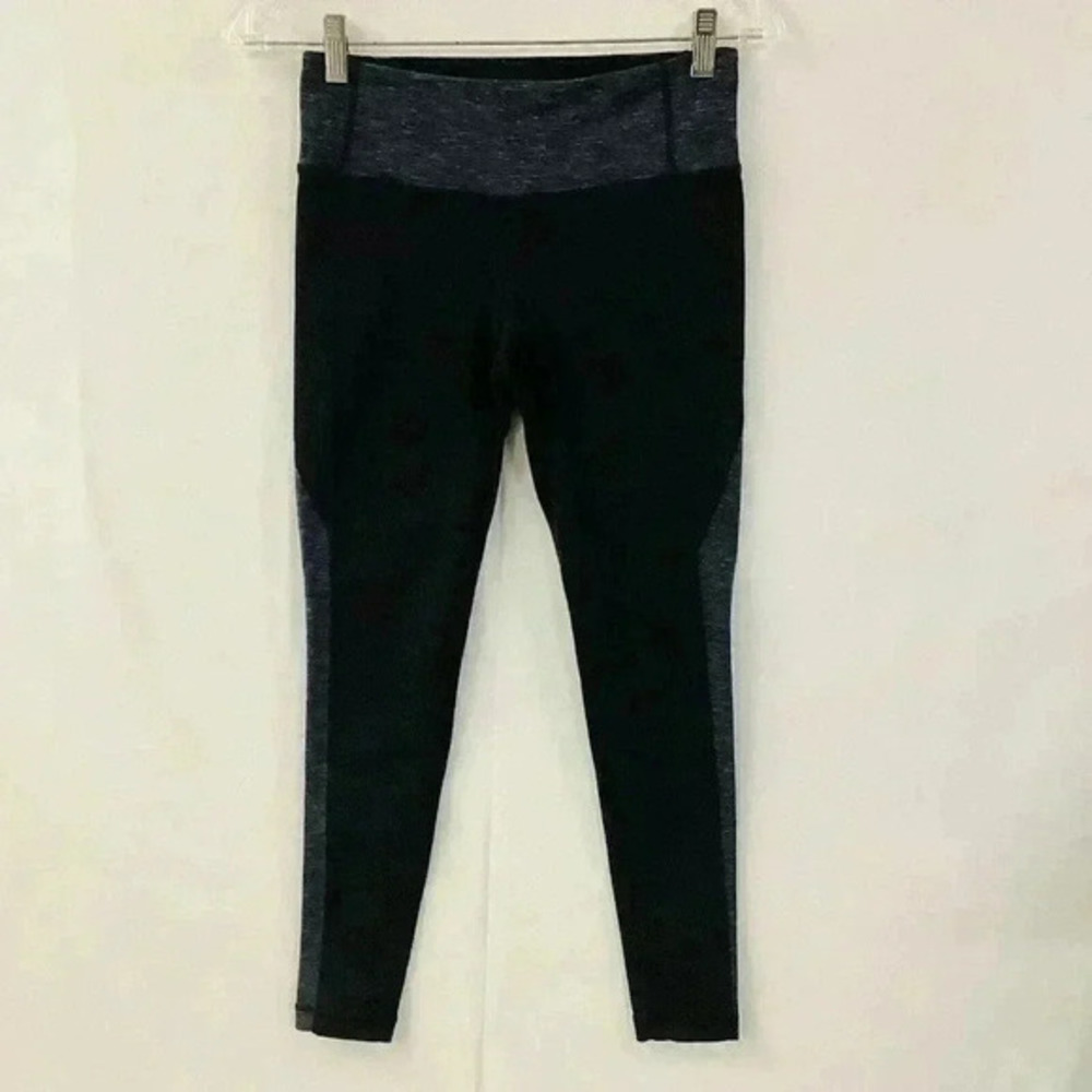 Athleta Powerluxe Revelation Tight Black Grey Space Dye Size S Pants Yoga Gym